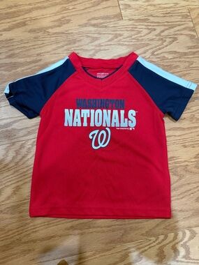 Washington Nationals Red & Navy Kids Raglan Team Tee
